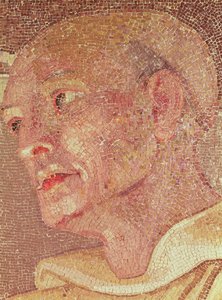 Sv. Bernard z Clairvaux (asi 1090-1153) z hrobky svatého Petra (mozaika) (detail) od Italian School