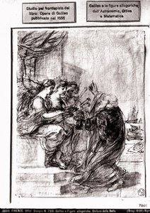 Studie pro titulní stránku Galileových sebraných děl, 1656 od Italian School