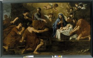 Klanění pastýřů. 17. století (olej na plátně) od Italian School