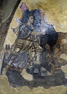 Zvěstování Zachariášovi, detail z cyklu fresek z 8. a 9. století (freska) od Italian School