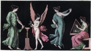 Bacchae - Bacchantes - rytina z „“ Zvyků a tradic všech národů vesmíru. Tedy Dějiny vlády, zákonů, milicí, náboženství všech národů od nejvzdálenějších dob až po současnost „1856 od Italian School