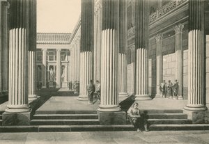 Bazilika v původní podobě (hlubotisk) od Italian School