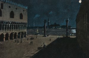 Dóžecí palác (barevná litografie) od Italian School