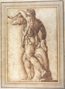 Císař Commodus jako gladiátor (pero a inkoust s praním na papíře) od Italian School