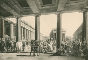 Burza v trojúhelníkovém fóru (hlubotisk) od Italian School