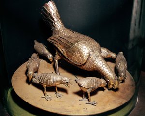 Zlatá slepice a její kuřátka, darovaná katedrále královnou Theodolindou († 628) (stříbrně zlacená) od Italian School