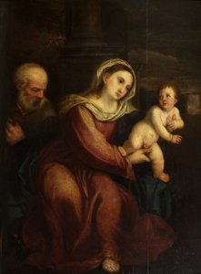Svatá rodina (olej na desce) od Italian School