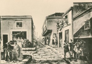 Dům Pensile Balcony tak, jak byl (hlubotisk) od Italian School