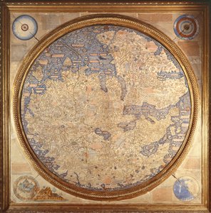 Mappa Mundi Fra Maura, kamaldulského mnicha z kláštera San Michele v Muranu od Italian School