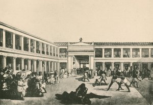 Stabian Baths - Wrestling-Place jak to bylo (hlubotisk) od Italian School