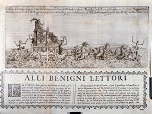 Alegorický vůz. Z Letopisů popisujících oslavy organizované v Mantově princem z Gonzagy od Italian School