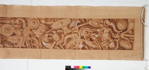 Three Drawings after the Antique, c.1750 (kresba štětcem zvýrazněná hnědým lavírováním přes slabý náznak černou křídou) od Italian School