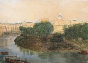 Ostrov Tiber (tužka a wc na papíře) od Italian School