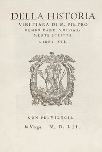 Titulní strana karty „K vinitské historii M. Pietra Bemba. vulgárně napsáno. Libri XII 