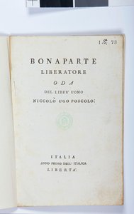 Titulní strana Bonaparte Liberatore od Niccolo Ugo Foscolo (1778-1827) původní vydání, 1797 (tištěný papír) od Italian School