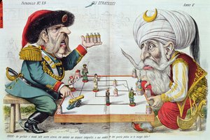 Turecko a Rusko hrají strategickou hru z Le Perroquet, 1877 od Italian School