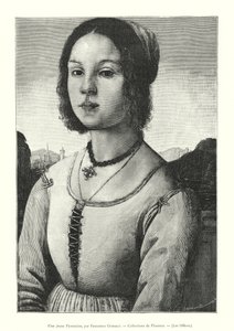 Mladý Florenťan, Francesco Granacci, Collections of Florence, The Uffizi (rytina) od Italian School