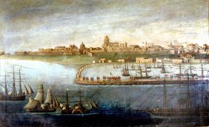 Unite of Italy: expedice Tisíce nebo červených košil vedená Giuseppem Garibaldim (1807-1882). Barkage v Marsale na Sicílii. Anonymní malování. Milánské Museo del Risorgimento od Italian School