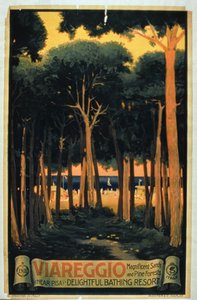 "Viareggio", vydala Richter and Co., Pisa, italsky (barevná litografie) od Italian School