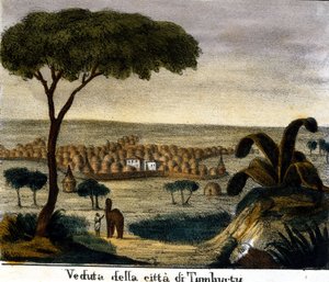 Pohled na město Timbuktu v Mali v 19. století. od Italian School