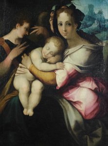 Panna s dítětem, neznámý autor z Toskánska, polovina 16. století (olej na plátně) od Italian School