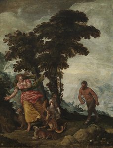 Ctnost sledovaná Vice, kolem 1570-1600 (olej na plátně) od Italian School