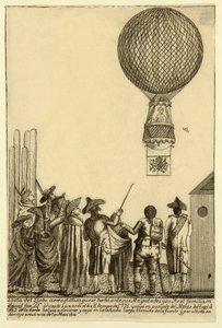 Pohled na horkovzdušný balón, který byl vyroben před jeho majestátem epub. 1793. od Italian School