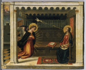 Zvěstování (tempera na mědi)