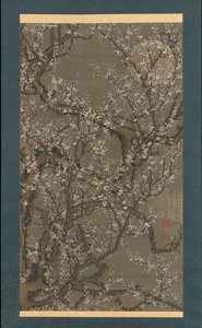 Bílé švestkové květy a měsíc, 1755.