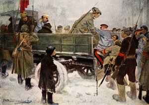 Zatýkání generálů během revoluce v únoru 1917 (barva lito) od Ivan Alexeyevich Vladimirov