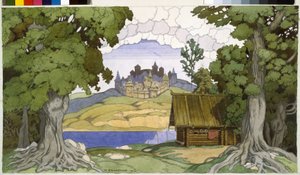 Dekor pro operu ""Askoldova hrobka"" od Alexeje Vertovského (1799-1862). Dílo Ivana Jakovleviče Bilibina (Bilibin) (1876-1942), akvarel na papíře od Ivan Yakovlevich Bilibin