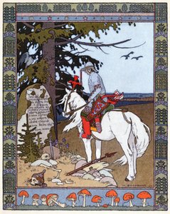 Carevič Ivan, ohnivý pták a šedý vlk, kolem roku 1899 (litografie) od Ivan Yakovlevich Bilibin
