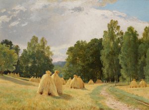 "" Meules de foin a Preobrajenskoie, Russie "" (Haystacks, Preobrazhenskoe) Painture d