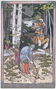 Scéna z ruské pohádky, 1899 od Ivan Yakovlevich Bilibin