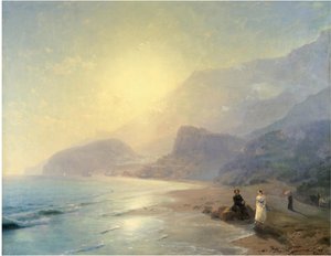Alexander Puškin a princezna Maria Raevskaya poblíž Gurzuf, 1886 od Ivan Konstantinovich Aivazovsky