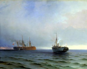 Zachycení tureckého vojenského transportu „Messina“, 13. prosince 1877. od Ivan Konstantinovich Aivazovsky