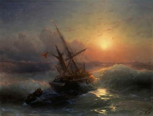 I. K. Ajvazovskij, Ztroskotání / Obraz, 1888