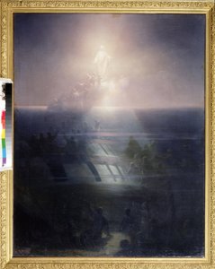 Loď Lefort s 84 děly, potopená v roce 1856 během krymské války (1853-1856). ((Potopení 84 dělové lodi Lefort v roce 1856). Malba Ivana Konstantinoviče Ajvazovského (1817-1900). Olej na plátně od Ivan Konstantinovich Aivazovsky