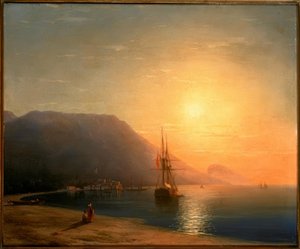 Západ slunce u Ajudag na krymském pobřeží od Ivan Konstantinovich Aivazovsky