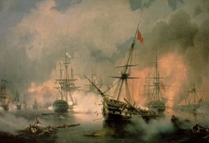 Bitva u Navarina, 20. října 1827 od Ivan Konstantinovich Aivazovsky