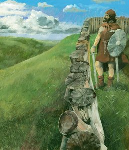 Muž z doby železné na hradě Liddington Hillfort, Swindon, Wiltshire, 1994 od Ivan Lapper