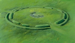 Stonehenge: třetí fáze začínající osazením modrých kamenů do dvojitého půlměsíce od Ivan Lapper