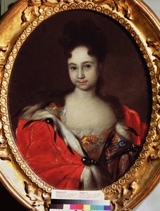 Portrét velkovévodkyně Anny Petrovny Ruska (1708-1728) (Portrait Of The Grand Duchess Anna Petrovna Of Russia). Obraz Ivana Nikitiče Nikitina (Nikitine) (kolem 1680-po 1742), olej na plátně, před 1716. Ruské umění 18. století. Státní Tretia