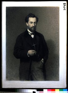 Portrét umělce Michaila Konstantinoviče Klodta barona von Jurgensburg (Michail Clodt, Michael Konstantinow Clodt) (1832-1902) (Portrét umělce M.K.Clodta). Obraz Ivan Nikolajevič Kramskoj (1837-1887), olej na plátně od Ivan Nikolaevich Kramskoy