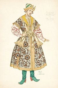 Kostýmní návrh opery Carská nevěsta N. Rimského-Korsakova, 1930 od Ivan Yakovlevich Bilibin
