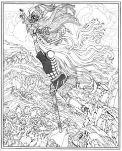 Let Černomoru a Ruslanu. Ilustrace k básni Ruslan a Ludmila od A. Puškina, 1918 od Ivan Yakovlevich Bilibin