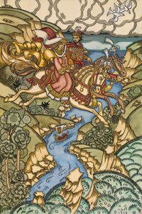 Ilustrace k pohádce Marya Morevna, 1913-1915 od Ivan Yakovlevich Bilibin
