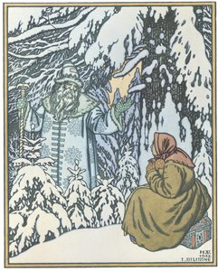Ilustrace k pohádce Morozko, 1932 od Ivan Yakovlevich Bilibin