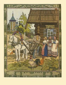 Ilustrace k pohádce The Feather of Finist the Falcon, 1901-1902 od Ivan Yakovlevich Bilibin