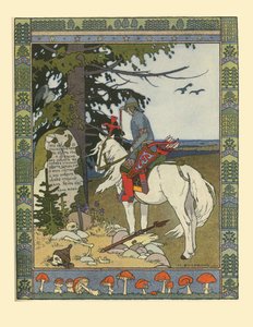 Ilustrace k Pohádce Ivana Careviče, Pták Ohnivák a Šedý vlk, 1902 od Ivan Yakovlevich Bilibin